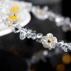 Fortune Jewel Natural Aquamarine Peridot Strawberry Quartz Various Crystals Serenity Bracelet