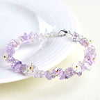 Fortune Jewel Natural Aquamarine Peridot Strawberry Quartz Various Crystals Serenity Bracelet