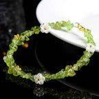 Fortune Jewel Natural Aquamarine Peridot Strawberry Quartz Various Crystals Serenity Bracelet