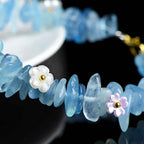 Fortune Jewel Natural Aquamarine Peridot Strawberry Quartz Various Crystals Serenity Bracelet