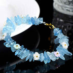 Fortune Jewel Natural Aquamarine Peridot Strawberry Quartz Various Crystals Serenity Bracelet