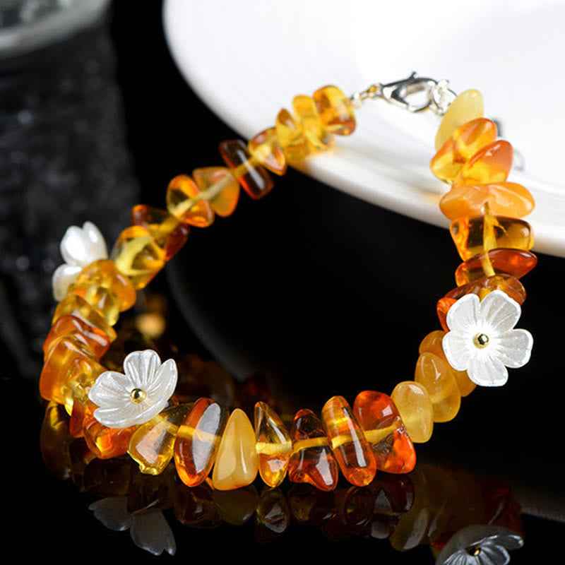 Fortune Jewel Natural Aquamarine Peridot Strawberry Quartz Various Crystals Serenity Bracelet