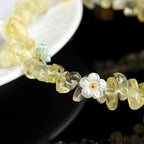 Fortune Jewel Natural Aquamarine Peridot Strawberry Quartz Various Crystals Serenity Bracelet