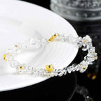 Fortune Jewel Natural Aquamarine Peridot Strawberry Quartz Various Crystals Serenity Bracelet