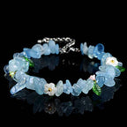 Fortune Jewel Natural Aquamarine Peridot Strawberry Quartz Various Crystals Serenity Bracelet