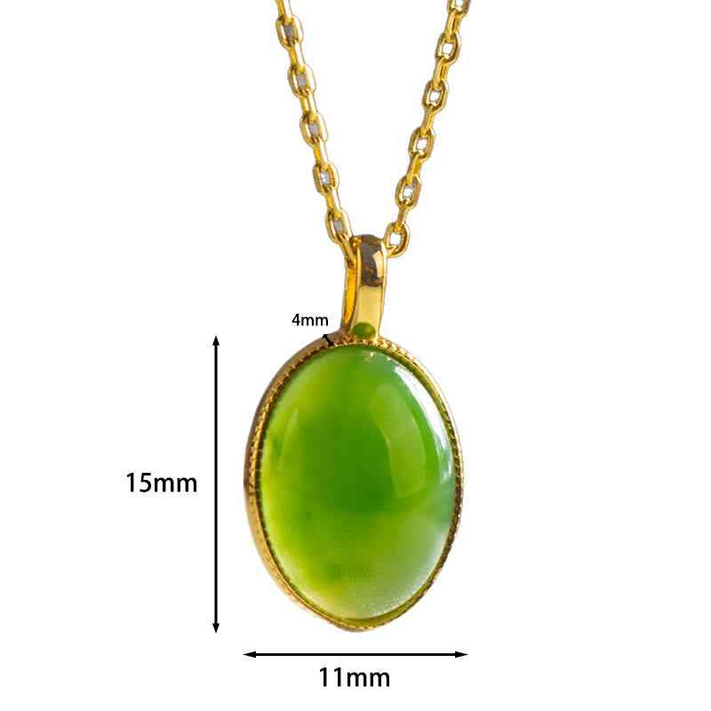 Fortune Jewel 925 Sterling Silver Natural Hetian Jade Round Design Prosperity Necklace Pendant