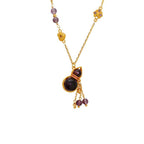 Fortune Jewel Gourd Tassel Amethyst Copper Chain Meditation Necklace Pendant