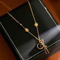 Fortune Jewel Gourd Tassel Amethyst Copper Chain Meditation Necklace Pendant
