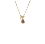 Fortune Jewel Double Gourd Tiger Eye Copper Plated Gold Strength Necklace Pendant