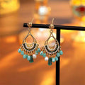 Fortune Jewel Teardrop Tassel Copper Self Care Openwork Drop Dangle Earrings