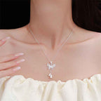 Buddha Stones 999 Sterling Silver Butterfly Lily Of The Valley Freedom Necklace Pendant