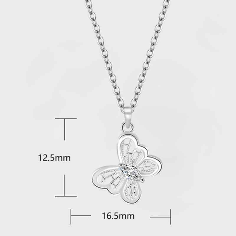 Fortune Jewel 999 Sterling Silver Butterfly Protection Necklace Pendant