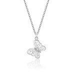 Fortune Jewel 999 Sterling Silver Butterfly Protection Necklace Pendant