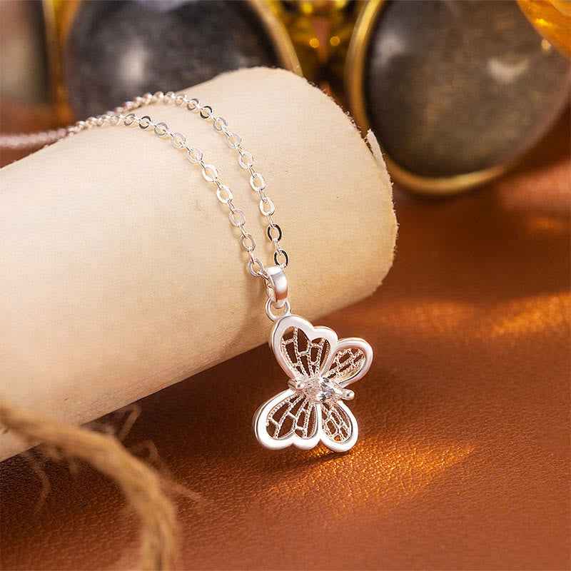 Fortune Jewel 999 Sterling Silver Butterfly Protection Necklace Pendant