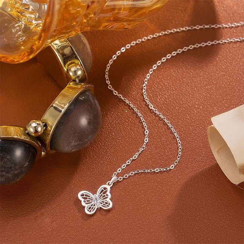 Fortune Jewel 999 Sterling Silver Butterfly Protection Necklace Pendant