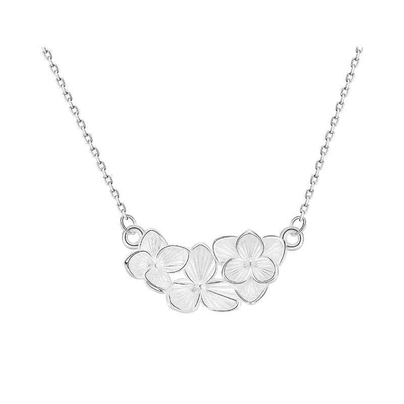 Fortune Jewel 999 Sterling Silver Flower Blessing Necklace Pendant