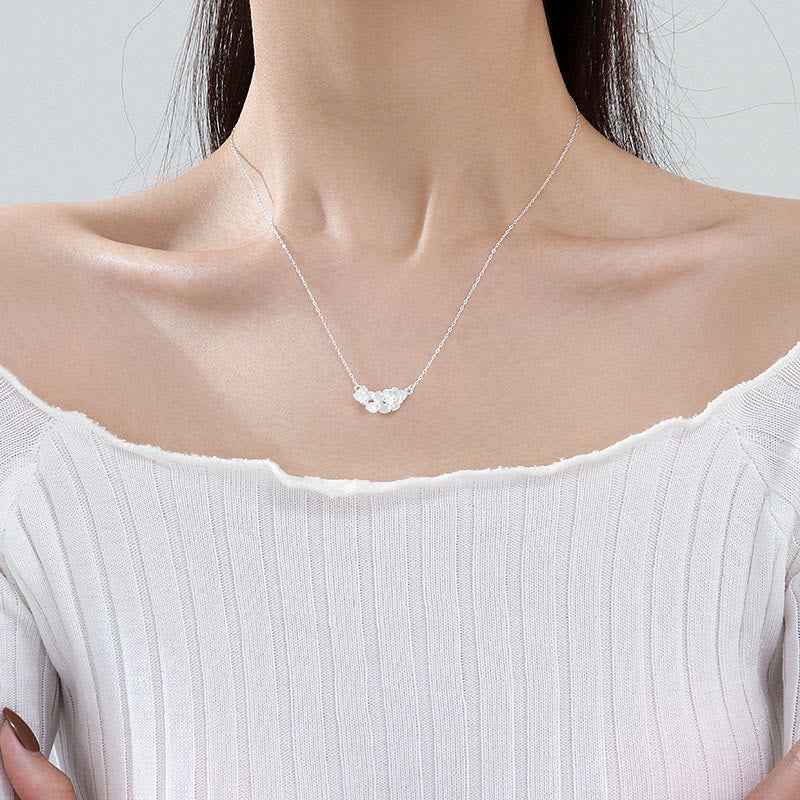 Fortune Jewel 999 Sterling Silver Flower Blessing Necklace Pendant