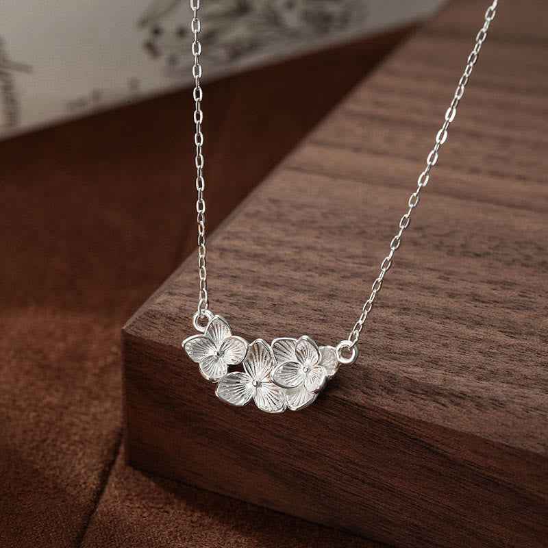 Fortune Jewel 999 Sterling Silver Flower Blessing Necklace Pendant