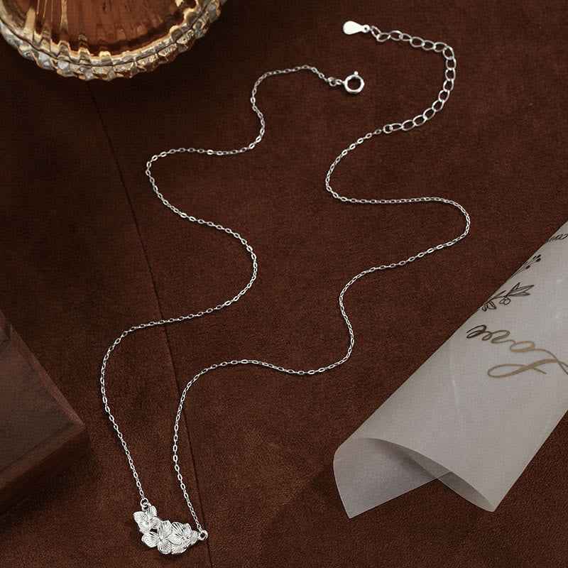 Fortune Jewel 999 Sterling Silver Flower Blessing Necklace Pendant