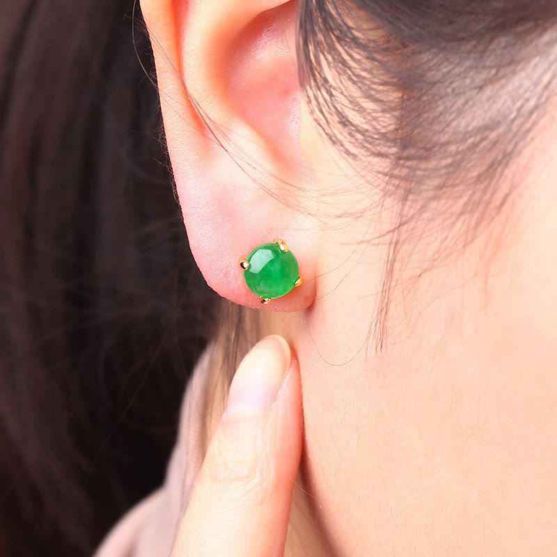 Fortune Jewel Jade 925 Sterling Silver Abundance Earrings