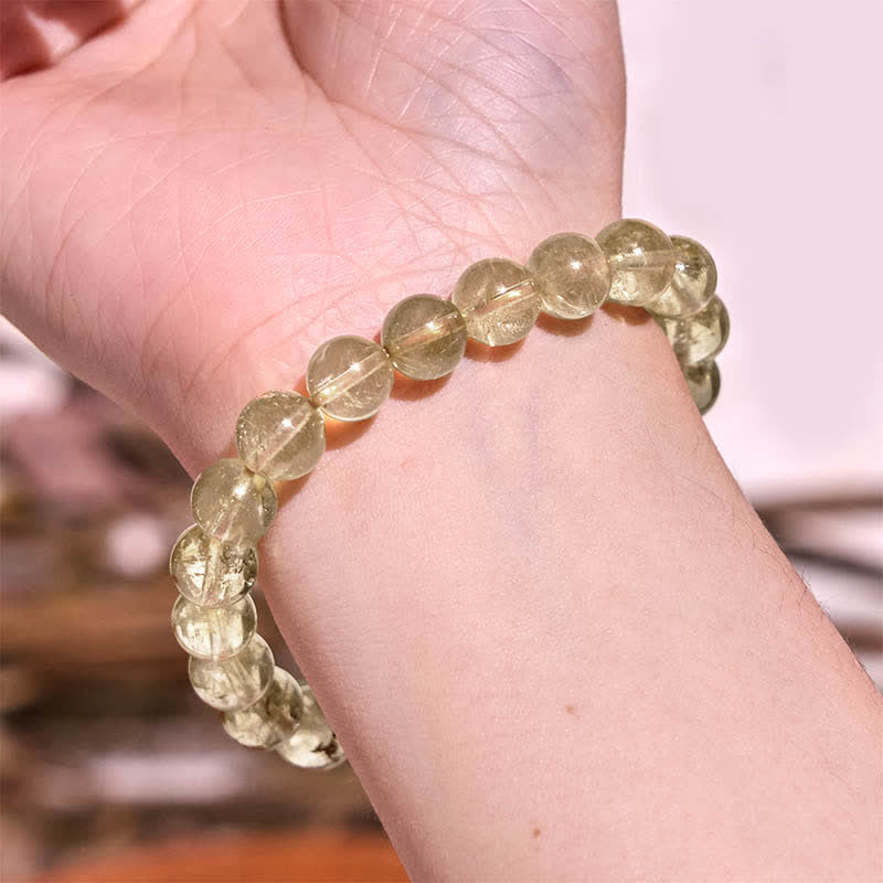 Fortune Jewel Natural Golden Rutilated Quartz Auspiciousness Protection Bracelet
