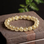 Fortune Jewel Natural Golden Rutilated Quartz Auspiciousness Protection Bracelet