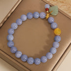Fortune Jewel Aquamarine Jade Leaf Healing Charm Bracelet
