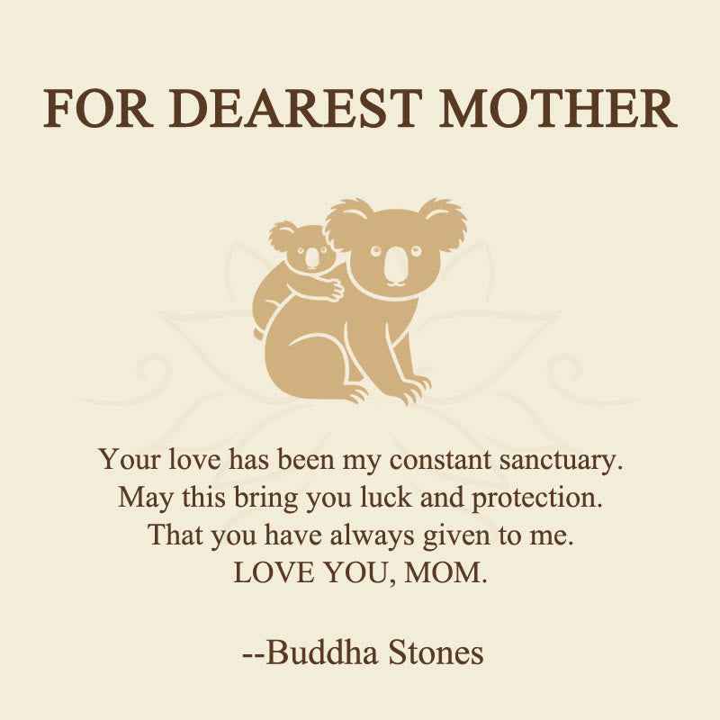 Fortune Jewel "FOR DEAREST MOTHER" Koala Titanium Steel Calm Necklace Pendants Includes Gift Message Card