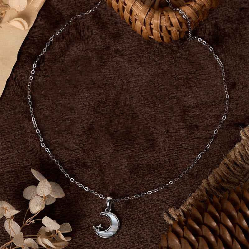 Fortune Jewel "FOR DEAREST MOTHER" Moon Star 925 Sterling Silver Calm Necklace Pendants Includes Gift Message Card