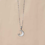 Fortune Jewel "FOR DEAREST MOTHER" Moon Star 925 Sterling Silver Calm Necklace Pendants Includes Gift Message Card