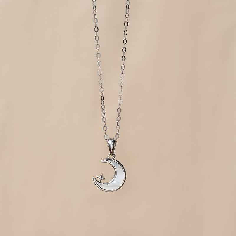 Fortune Jewel "FOR DEAREST MOTHER" Moon Star 925 Sterling Silver Calm Necklace Pendants Includes Gift Message Card