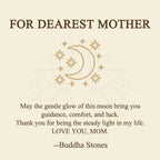 Fortune Jewel "FOR DEAREST MOTHER" Moon Star 925 Sterling Silver Calm Necklace Pendants Includes Gift Message Card