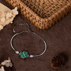 Fortune Jewel "FOR DEAREST MOTHER" Copper Four-Leaf Clover Luck Bracelet Includes Gift Message Card