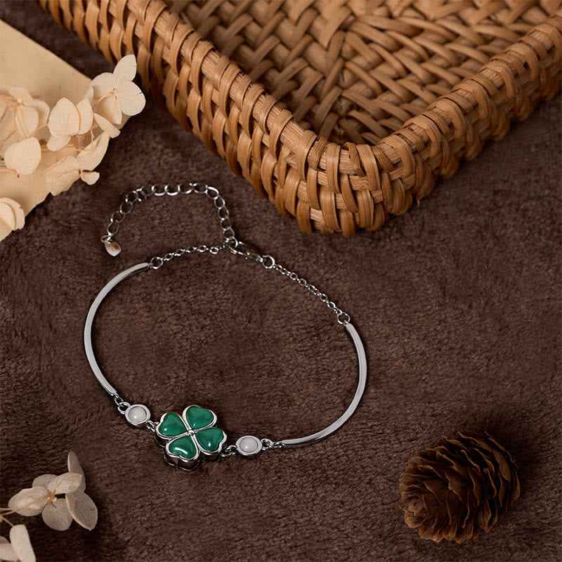 Fortune Jewel "FOR DEAREST MOTHER" Copper Four-Leaf Clover Luck Bracelet Includes Gift Message Card