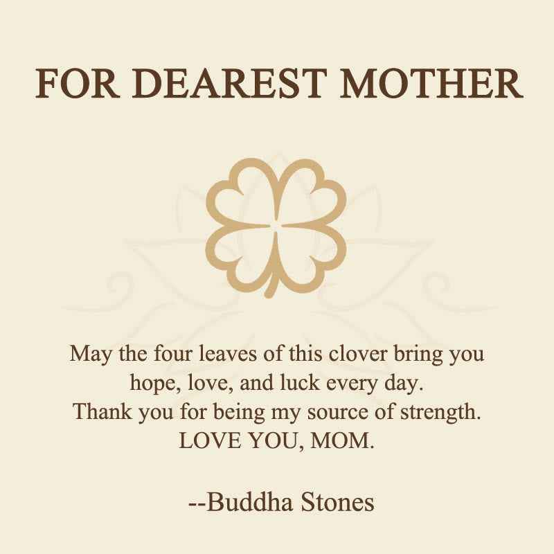 Fortune Jewel "FOR DEAREST MOTHER" Copper Four-Leaf Clover Luck Bracelet Includes Gift Message Card