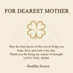 Fortune Jewel "FOR DEAREST MOTHER" Copper Four-Leaf Clover Luck Bracelet Includes Gift Message Card