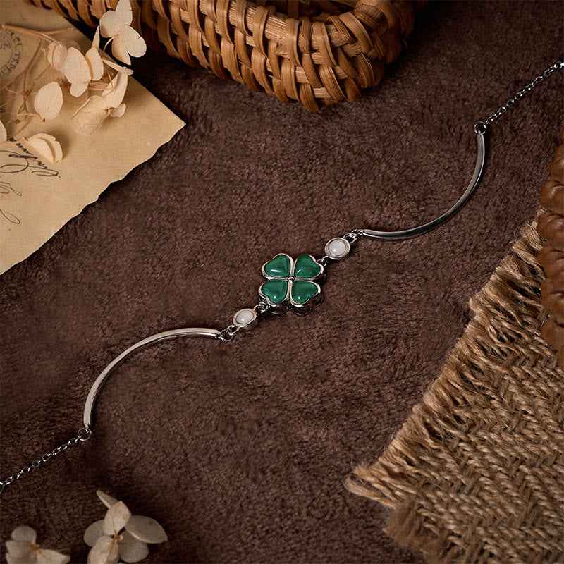 Fortune Jewel "FOR DEAREST MOTHER" Copper Four-Leaf Clover Luck Bracelet Includes Gift Message Card