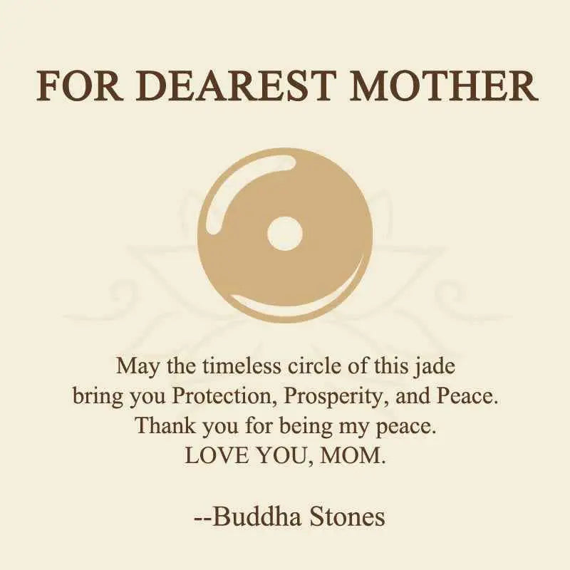 Fortune Jewel "FOR DEAREST MOTHER" Peace Buckle Jade 925 Sterling Silver Luck Necklace Pendants Includes Gift Message Card