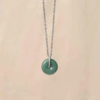 Fortune Jewel "FOR DEAREST MOTHER" Peace Buckle Jade 925 Sterling Silver Luck Necklace Pendants Includes Gift Message Card