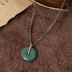 Fortune Jewel "FOR DEAREST MOTHER" Peace Buckle Jade 925 Sterling Silver Luck Necklace Pendants Includes Gift Message Card