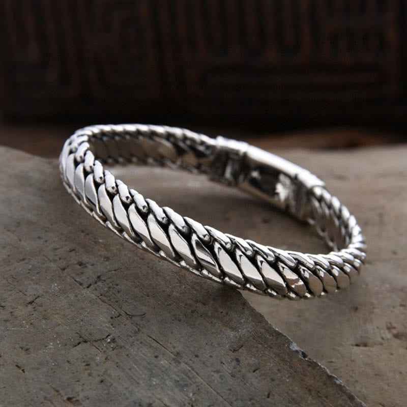 Fortune Jewel Wide Chain Copper Braided Luck Cuban Bracelet