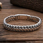 Fortune Jewel Wide Chain Copper Braided Luck Cuban Bracelet