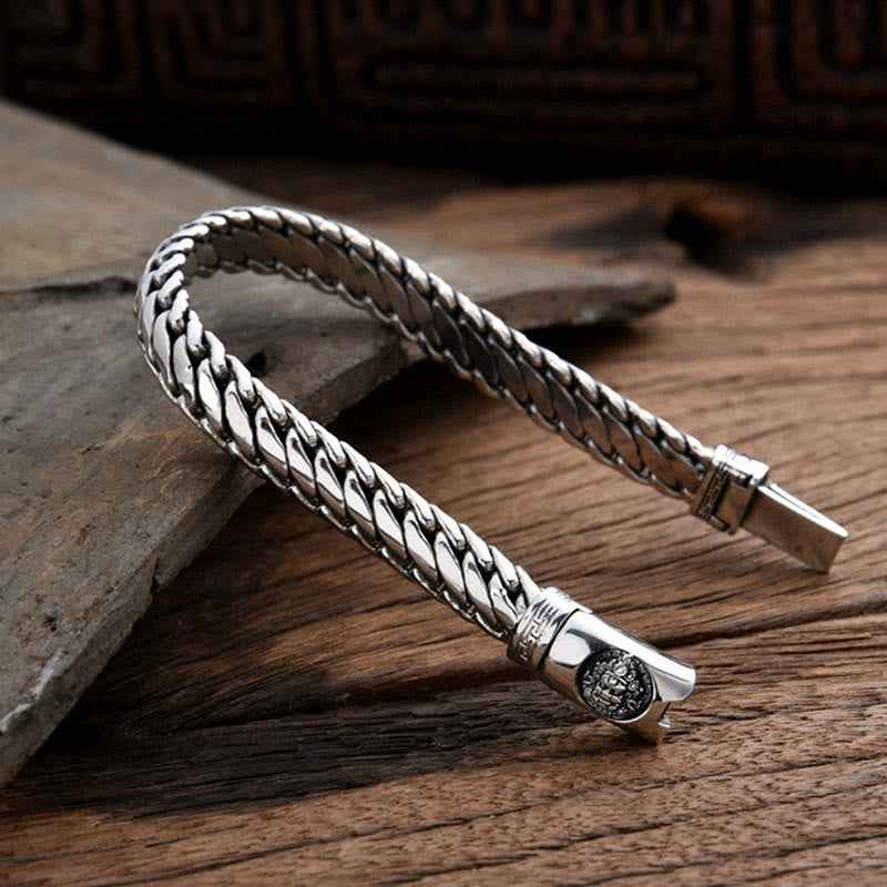 Fortune Jewel Wide Chain Copper Braided Luck Cuban Bracelet