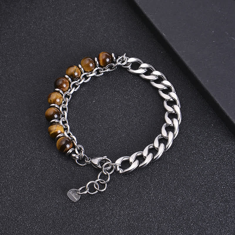 Fortune Jewel Tiger Eye Picasso Jasper Frosted Stone Strength Bracelet