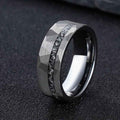 Fortune Jewel Hammered Texture Tungsten Steel Strength Ring