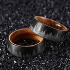 Fortune Jewel Forest Pattern Wood Tungsten Steel Strength Ring