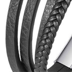Fortune Jewel Evil Eye Multilayered Braided Leather Balance Bracelet