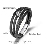 Fortune Jewel Evil Eye Multilayered Braided Leather Balance Bracelet
