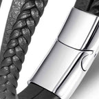 Fortune Jewel Evil Eye Multilayered Braided Leather Balance Bracelet