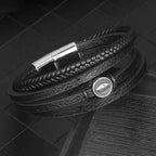 Fortune Jewel Evil Eye Multilayered Braided Leather Balance Bracelet